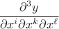 $\dfrac{\partial^3 y}{\partial x^i \partial x^k \partial x^\ell}$ $\dfrac{\partial^3 y}{\partial x^i \partial x^k \partial x^\ell}$