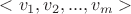 $<v_1, v_2, ... , v_m>$ $<v_1, v_2, ... , v_m>$