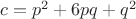 $c=p^2+6pq+q^2$