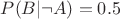 $P(B|\neg A)=0.5$