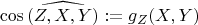 $$\cos \widehat{(Z, X, Y)} := g_Z(X, Y)$$