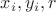 $x_i,y_i,r$