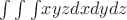 ${\int\int\int} {xyz}{dxdydz}$