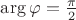 $\arg\varphi = \frac \pi 2$