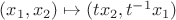 $(x_1,x_2)\mapsto (tx_2, t^{-1} x_1)$