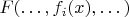 $F(\dots, f_i(x), \dots)$