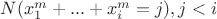 $N(x_1^m+...+x_i^m=j), j<i$