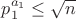 $p_1^{a_1}\le \sqrt n$ $p_1^{a_1}\le \sqrt n$