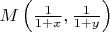 $M\left(\frac{1}{1+x},\frac{1}{1+y}\right)$