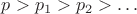 $p>p_1>p_2>\dots$ $p>p_1>p_2>\dots$