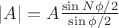 $|A| = A\frac{\sin N\phi/2}{\sin \phi/2}$ $|A| = A\frac{\sin N\phi/2}{\sin \phi/2}$