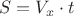 $S_{путь}=V_{x}\cdot t$