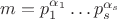 $m=p_1^{\alpha_1}\ldots p_s^{\alpha_s}$