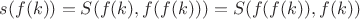 $s(f(k))=S(f(k),f(f(k)))=S(f(f(k)),f(k))$