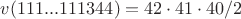 $v(111...111344) = 42\cdot41\cdot40/2 $