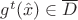 $g^t(\hat x)\in\overline D$