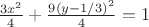 $\frac{3x^2}{4}+\frac{9(y-1/3)^2}{4}=1$