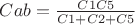 $Cab=\frac{C1C5}{C1+C2+C5}$
