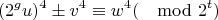 $$(2^gu)^4\pm v^4\equiv w^4(\mod 2^t)$$