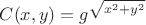 $C(x, y) = g^{\sqrt{x^2 + y^2}}$