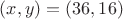 $(x,y)=(36,16)$