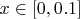 $x\in[0,0.1]$