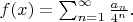 $f(x)=\sum^\infty_{n=1} \frac{a_n}{4^n}.$