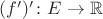 $(f')'\colon E\to\mathbb R$