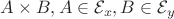 $A\times B, A\in \mathcal{E}_x, B\in\mathcal{E}_y$