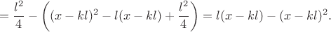 \[=\frac{l^2}{4}-\left((x-kl)^2-l(x-kl)+\frac{l^2}{4}\right)=l(x-kl)-(x-kl)^2.\[