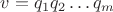 $v=q_1q_2 \dots q_m$ $v=q_1q_2 \dots q_m$