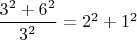$\dfrac{3^2+6^2}{3^2}=2^2+1^2$
