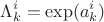 $$\Lambda^i_k=\exp(a^i_k)$$