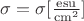 $\[\sigma  = \sigma [\frac{{{\rm{esu}}}}{{{\rm{c}}{{\rm{m}}^{\rm{2}}}}}]\]$
