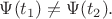 $\Psi(t_1)\ne\Psi(t_2).$