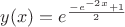 $y(x)=e^{\frac{-e^{-2x}+1}{2}$