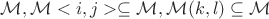 $ \mathcal M, \mathcal M<i,j> \subseteq \mathcal M, \mathcal M(k,l) \subseteq \mathcal M  $