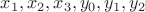 $x_1,x_2,x_3,y_0,y_1,y_2$