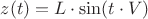 $z(t) = L\cdot\sin(t\cdot V)$