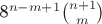 8^{n-m+1}\binom{n+1}{m}$