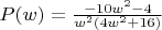 $P(w)=\frac{-10w^2-4}{w^2(4w^2+16)}$