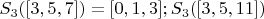 $ S_3([3,5,7])=[0,1,3]; S_3([3,5,11])$