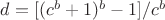 $d=[(c^b+1)^b-1]/c^b$