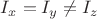 $I_x=I_y \ne I_z$