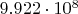 $9.922\cdot10^8$