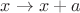 $x \rightarrow x + a$