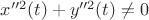 $x''^2(t)+y''^2(t)\ne 0$