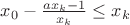 $x_{0}-\frac{ax_{k}-1}{x_{k}}\leq x_{k}$
