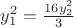 $y_1^2=\frac {16y_2^2}{3}$