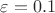 $\varepsilon = 0.1$